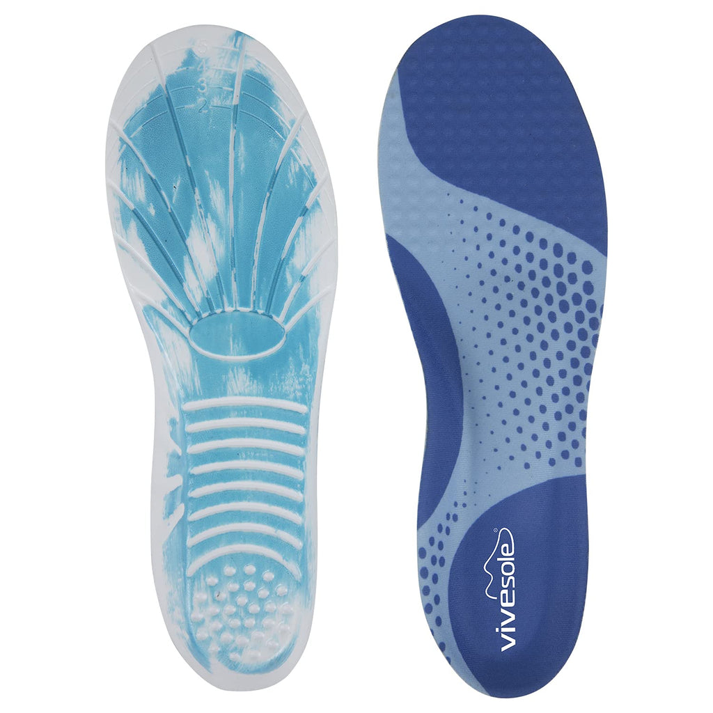 [Australia] - ViveSole Soft Memory Foam Insoles for Women & Men - Plantar Fasciitis Insoles for Standing All Day - Memory Foam Shoe Inserts for Women with Thick Padding & High Arch Support - Orthotic Pain Relief L (US Men's 8-12) (US Women's 12+) 