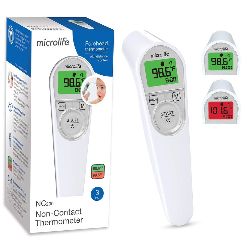 [Australia] - Microlife Non-Contact Forehead Thermometer, Digital Infrared No-Touch Thermometer for Adults, Kids & Baby, Large Backlit LCD Screen, Fever Alarm, Memories, Easy to Use with Instant Accurate Readings 