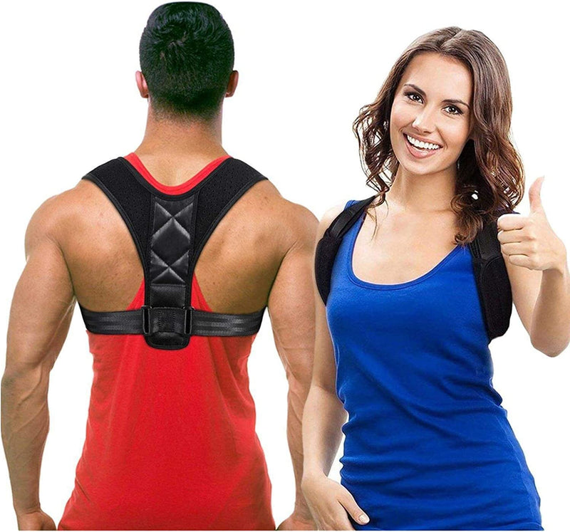 [Australia] - Gaiam Restore Posture Corrector for Women & Men - Back Straightener Adjustable Straps Compact Brace Support for Clavicle, Neck, Shoulder, Invisible Pain Relief Neoprene 