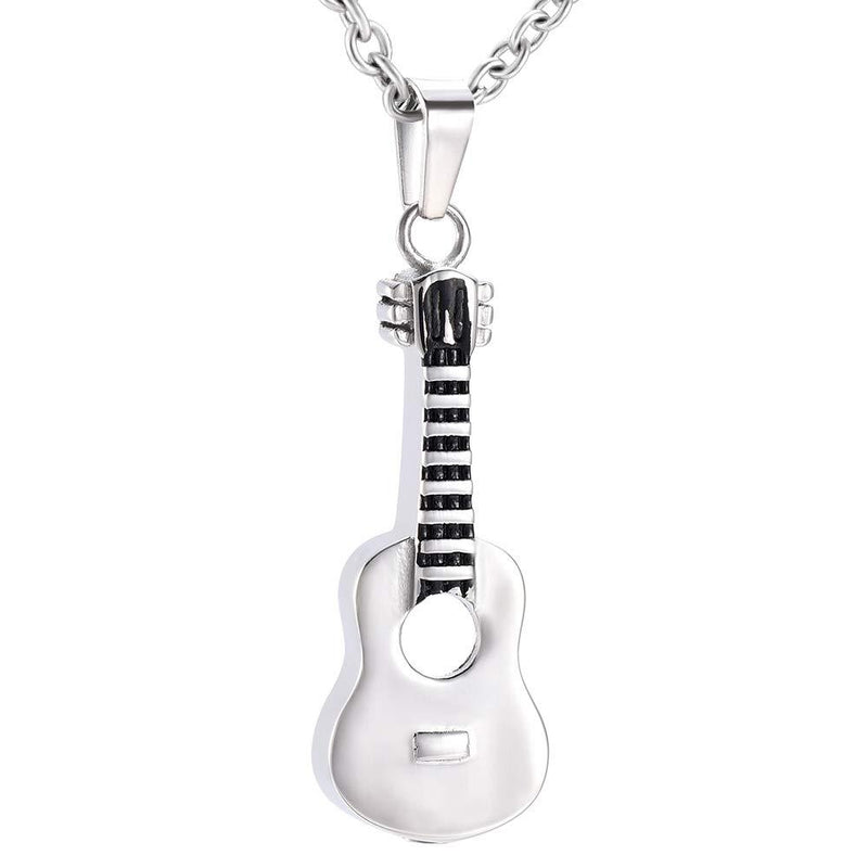 [Australia] - SIYUU Music Note Urn Ashes Pendant Rhinestones Memorial Keepsake Jewelry Ash Keepsake Holder Memorial Jewelry for Women Silver-1 