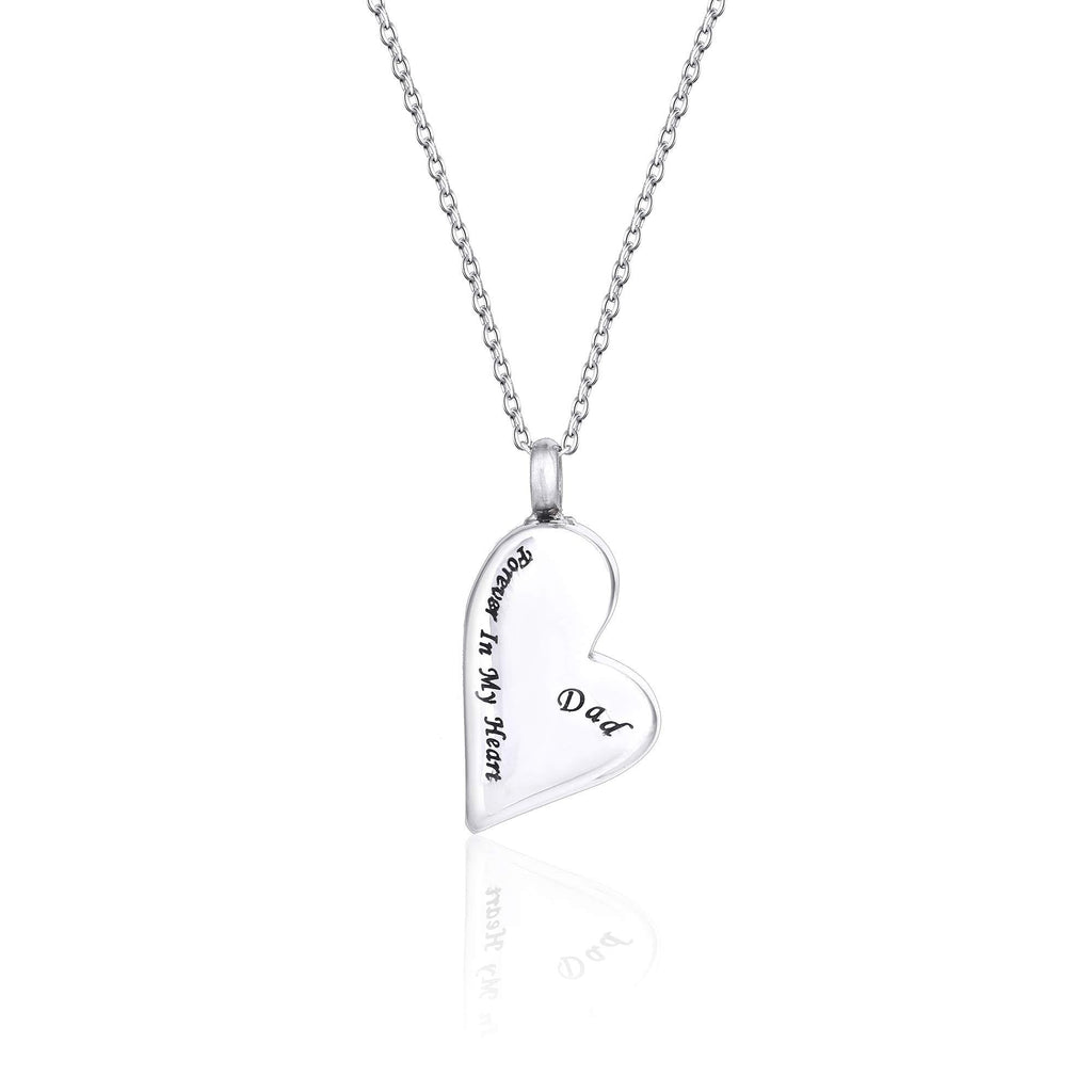 [Australia] - Suxerlry Heart Urn Necklace Cremation Engraved Stainless Steel Ashes Memorial Keepsake Jewelry Dad 