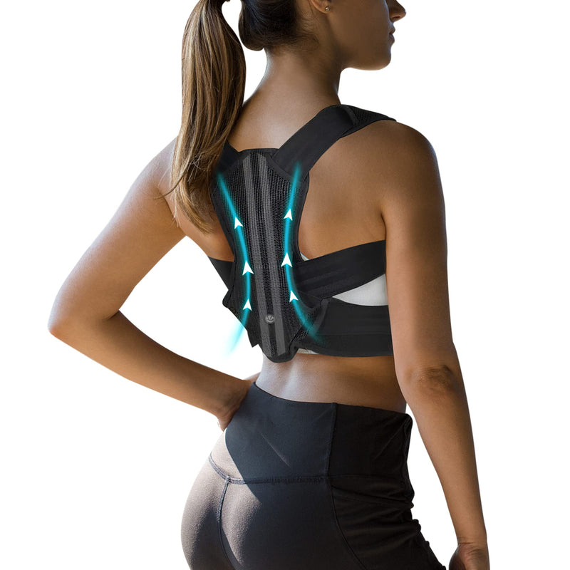 [Australia] - VANRORA Posture Corrector for Women and Men, Back Brace Fully Adjustable & Comfy, Support Straightener for Spine, Back, Neck, Clavicle and Shoulder, Improves Posture and Pain Relief S/M Small/Medium (Pack of 1) 