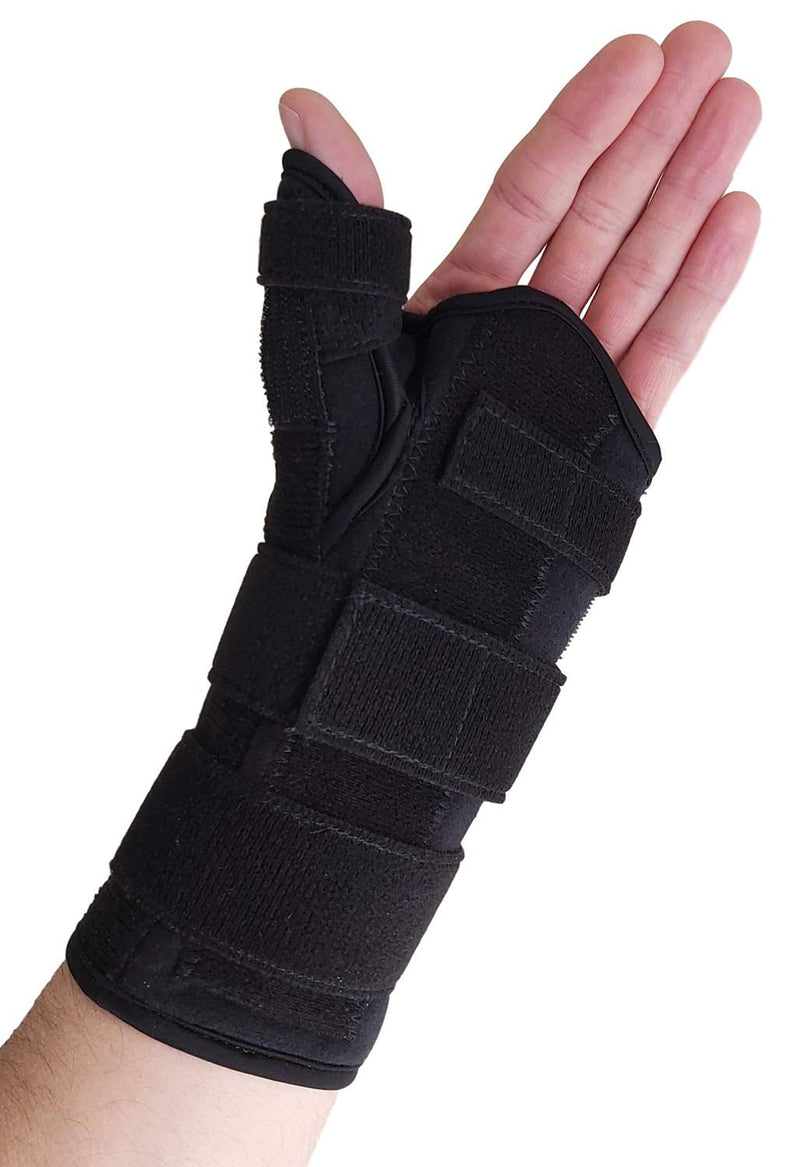 [Australia] - Thumb Spica Splint & Wrist Brace – Both a Wrist Splint and Thumb Splint to Support Sprains, Tendinosis, De Quervain's Tenosynovitis, Fractures or Trigger Thumb Hand Brace for Carpal Tunnel (Left S/M) Left Small/Medium (Pack of 1) 