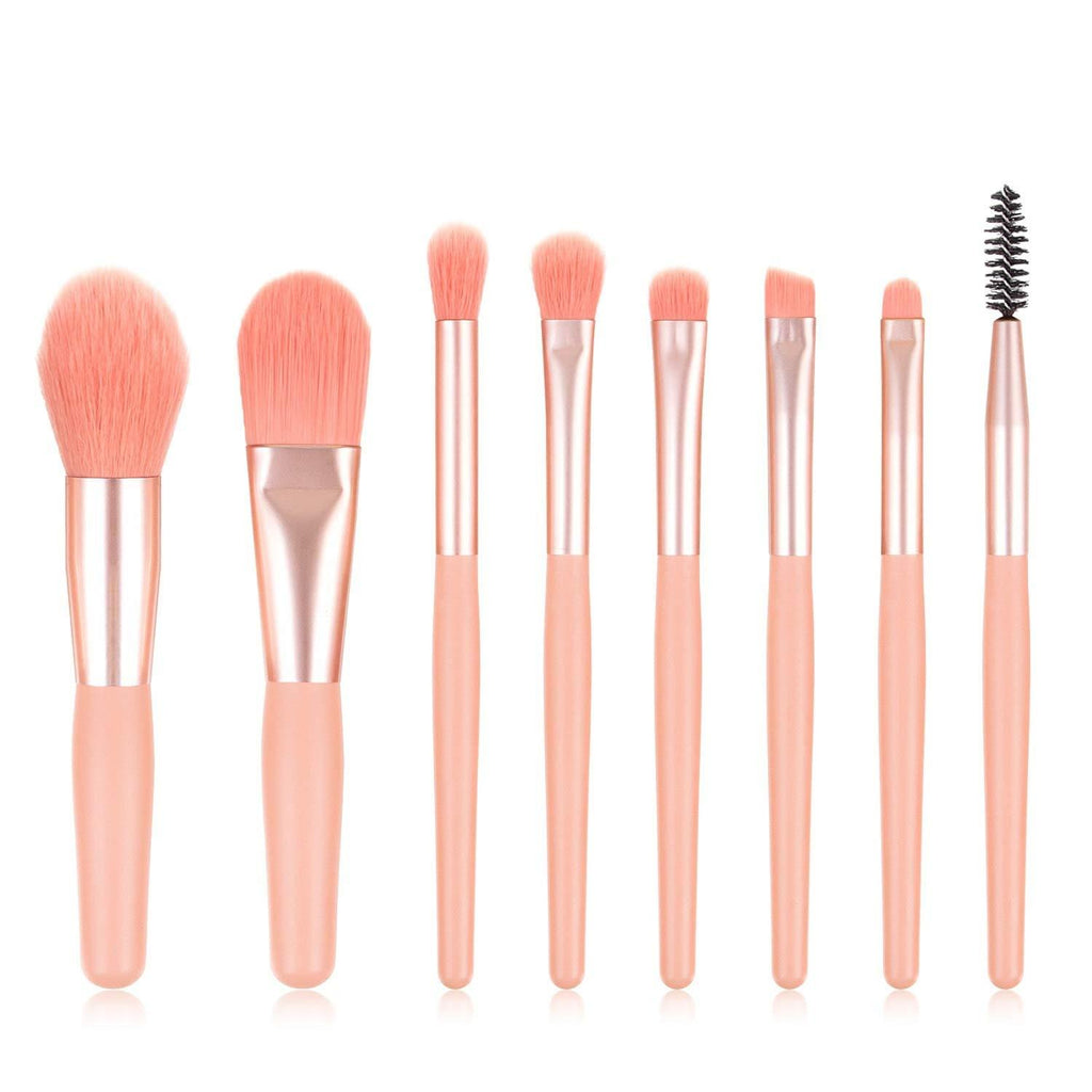 [Australia] - Makeup Brushes 8 Pieces Makeup Brush Set Cosmetics Professional Face Powder Foundation Blush Eyeshadow Makeup Brush Tool Travel Size (Pink) Pink 