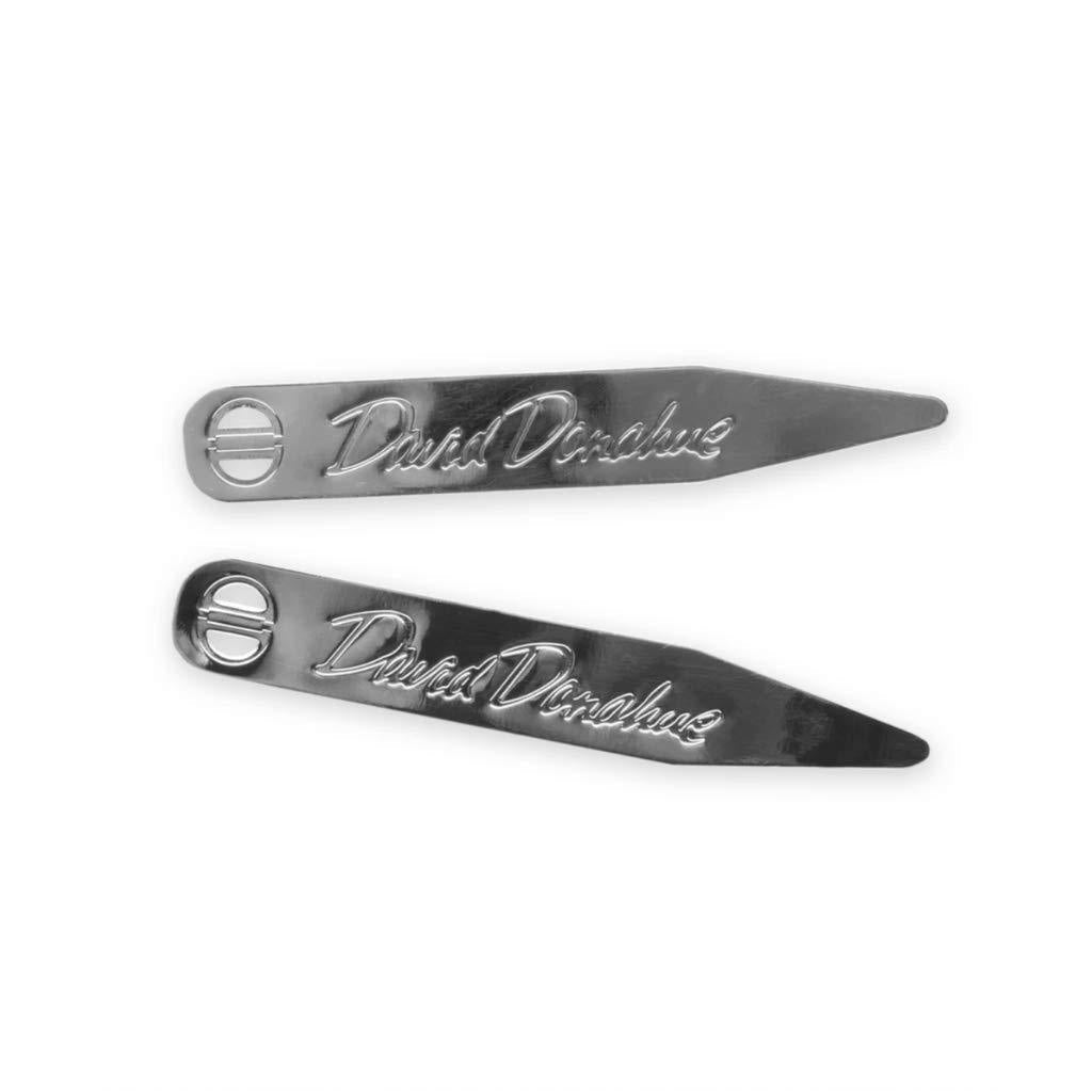 [Australia] - David Donahue Men's Silver Plated Brass Dress Shirt Collar Stays-18 Count (CS613900) 