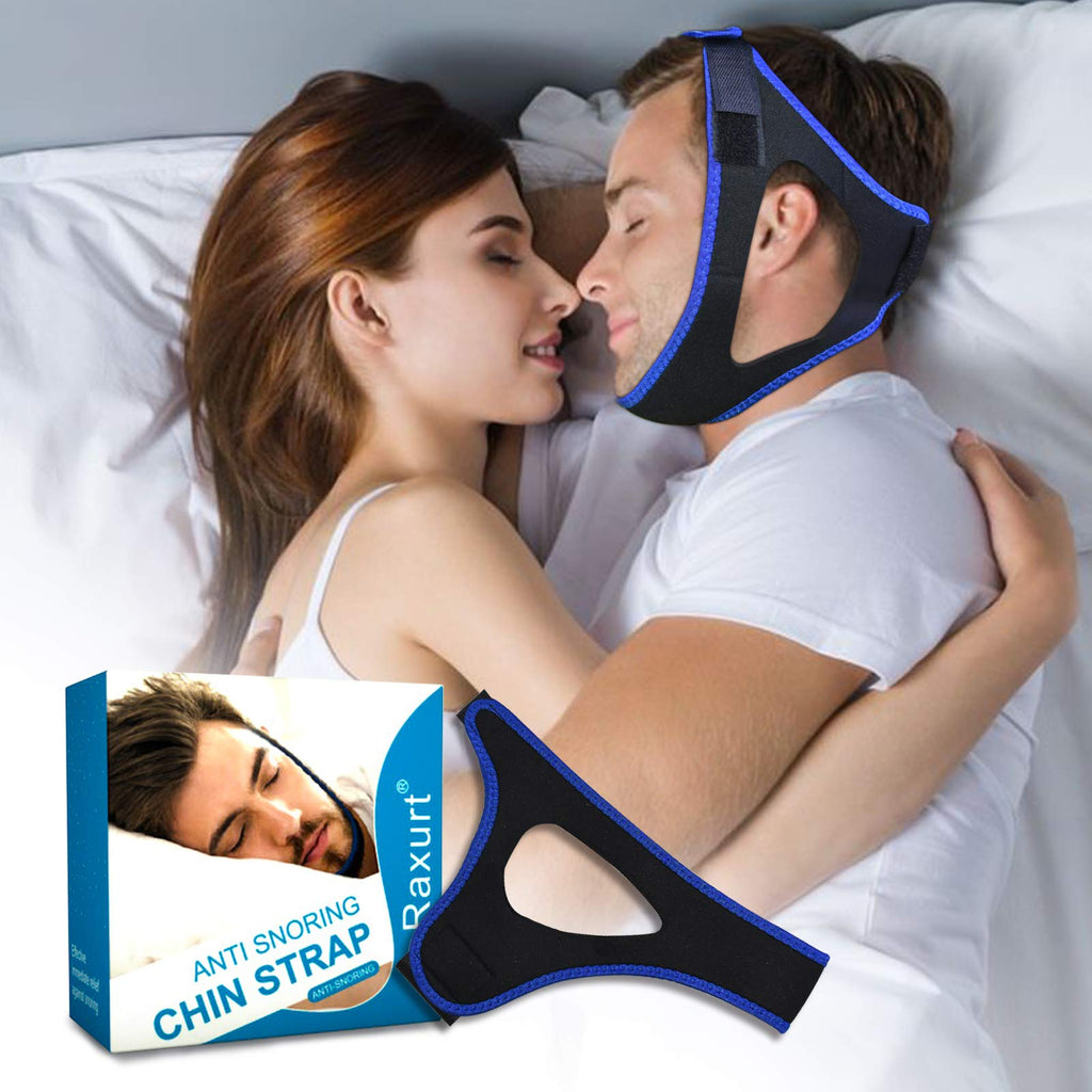 [Australia] - Anti Snoring Chin Strap, Raxurt Adjustable and Breathable Snore Stopper Chin Strap Stop Snoring Sleep Aid for Men Women, Straps Snoring Solution Anti Snoring Devices Effective Stop Snoring Chin Strap 