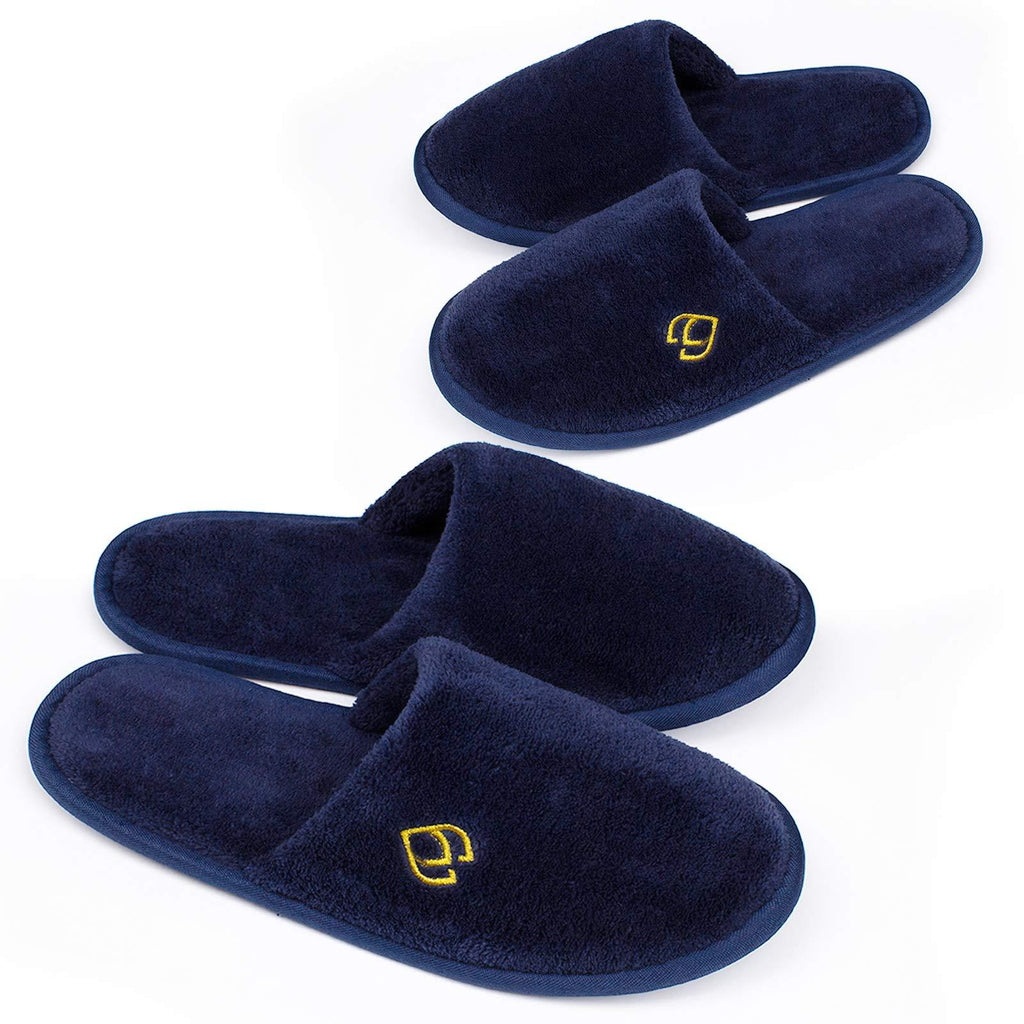 [Australia] - Spa Slippers, Closed Toe(6L+6M or 3L+3M) Disposable Indoor Hotel Slippers, Fluffy Coral Fleece, Padded Sole for Comfort- for Guests, Hotel, Travel (Blue-6Pairs) Blue-6pairs 