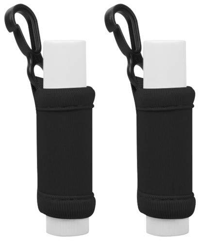 [Australia] - Chapstick Holder Keychain – Lip Balm Sleeve – Premium Neoprene with Key Chain Clip – Perfect for Chap Stick or Lip Gloss (Black, 2 Pack) Black 2 Count (Pack of 1) 