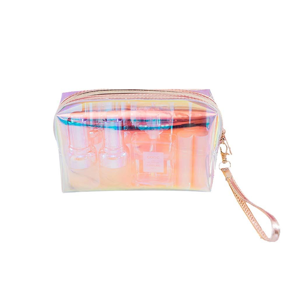 [Australia] - TABITORA Holographic Makeup BagToiletries Bag Rainbow Iridescent Cosmetic Pouch Cosmetic Bag Portable Waterproof for Women Octagonal 