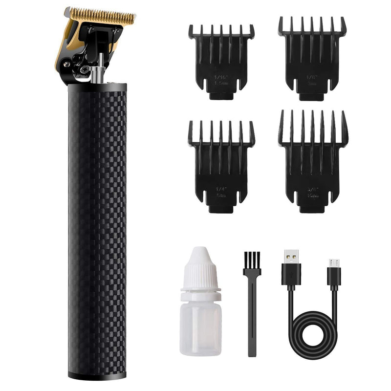[Australia] - Qhou T Blade Hair Trimmer, Rechargeable Cordless Electric Pro Li Outliner Hair Clippers for Men Haircuts, Zero Gapped Detail Barbershop Beard Shaver with Limit Combs Guards - Black 