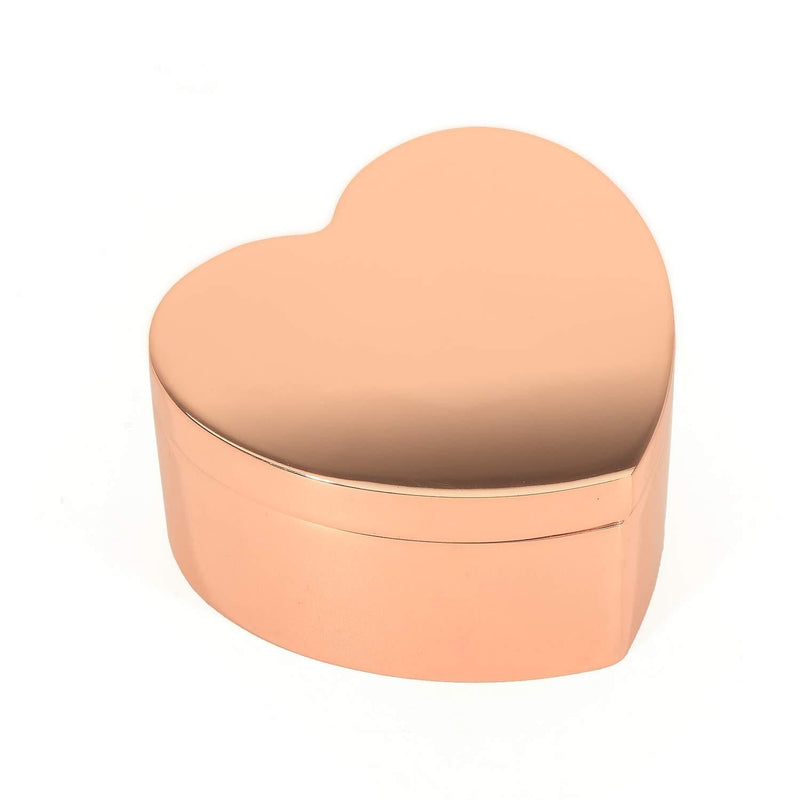 [Australia] - K COOL Gorgeous Metal Heart Jewelry Box Wedding Ring/Earrings/Necklace Small Storage Organizer Case Treasure Chest Trinket Keepsake Gift Box for Women Girls (Shiny Rose Gold) Shiny Rose Gold 