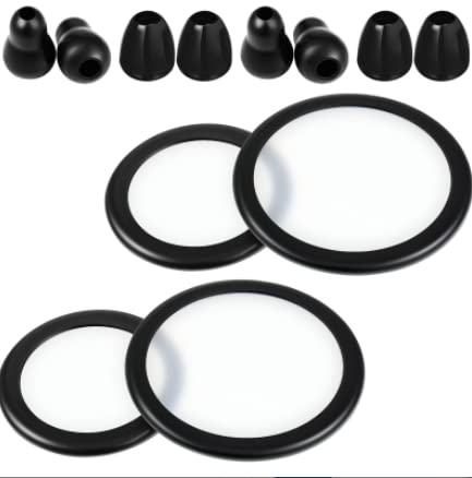 [Australia] - 2 Sets Stethoscope Replacement Parts Adult and Pediatric Replacement Diaphragm and Silicone Stethoscope Ear Tips Accessories for Stethoscope (Black) Black 