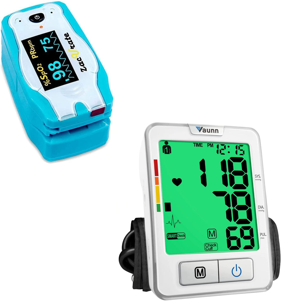 [Australia] - Zacurate Children Digital Fingertip Pulse Oximeter and Vaunn Blood Pressure Monitor Bundle 