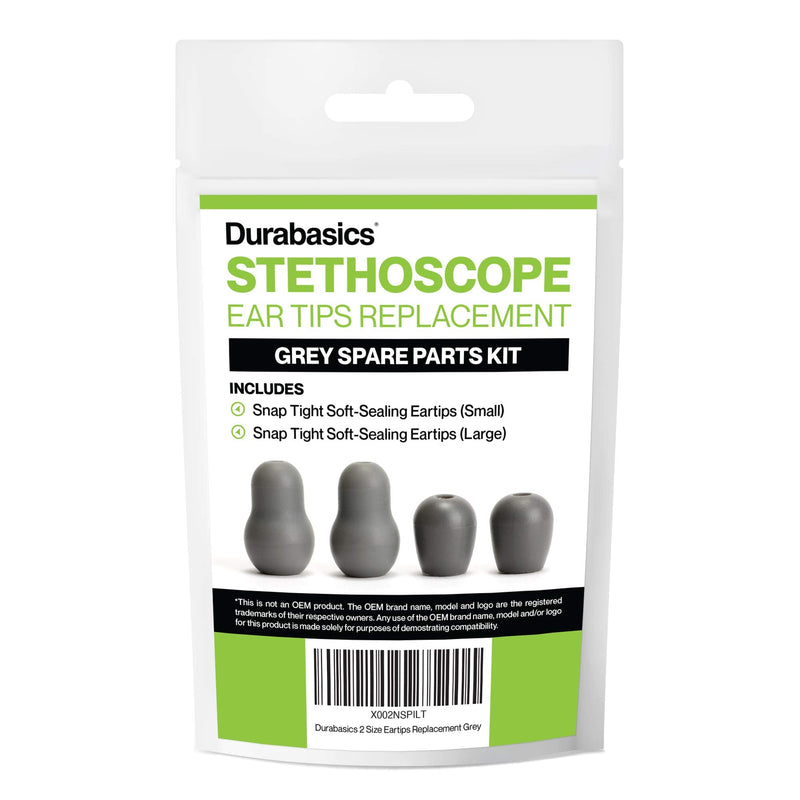 [Australia] - Durabasics Stethoscope Ear Tips Replacement for Littmann Stethoscopes - Compatible with Littman Ear Tips Replacement, Stethoscope Ear Pieces, Littmann Stethoscope Parts & Cardiology IV Parts - Grey 