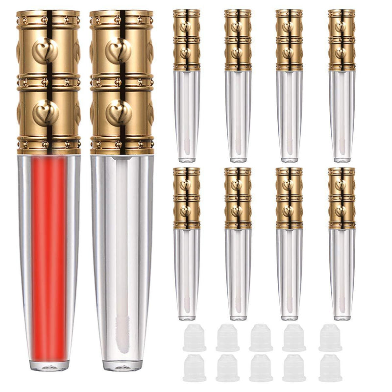 [Australia] - DAGEDA Lip Gloss Tubes, 10 x 8ml Transparent Plastic Lip Gloss Tube with Brush Wand and 10 x Rubber Stoppers for Women Girls DIY Lip Gloss Balm Cosmetic 10 sticks 