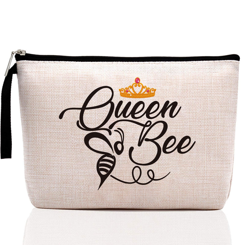 [Australia] - Queen Bee -Makeup Bag, Bumble Bee Inspirational Gift for Her, Beekeeper Gifts, Gift Gardener, Honeybee Gifts, Bee Bag, Honeybee Pouch Case 