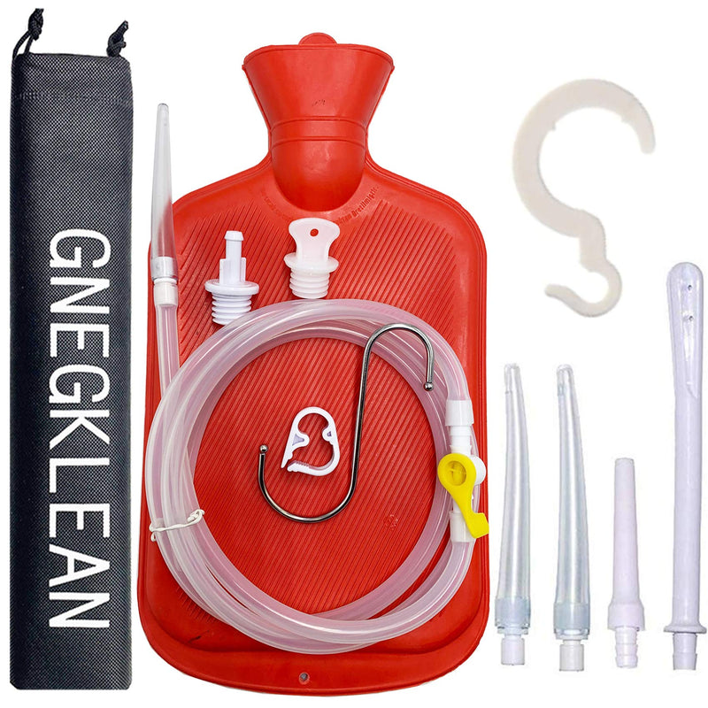 [Australia] - GNEGKLEAN Coffee Enema Bag Kit - 5.0ft Silicone Hose 2L Enemas at Home Water & Colon Detox Cleanse Kit 