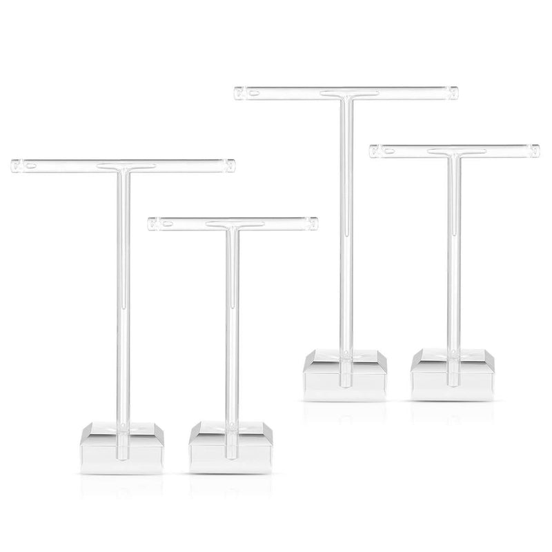 [Australia] - Cabilock 4Pcs Acrylic Earrings Stand Holder T-shape Ear Studs Display Rack Jewelry Tree Stand Organizer (Transparent) 