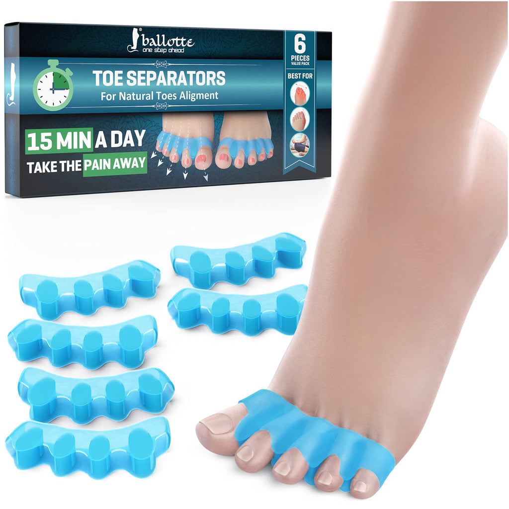 [Australia] - Toe Separator, Toe Spacers [Realign Toes and Relieve Tightness in Your Feet] Toe Separators for Overlapping Toes, Bunion Support, Correct Toes and Provide Soft Stretching, Universal Size, 3 Pairs Set Blue 