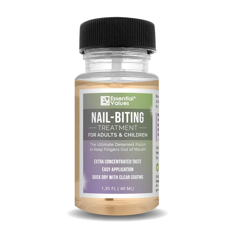 [Australia] - Nail-Biting Treatment for Kids & Adults (1.35 FL OZ), MADE IN USA | Prevent Thumb Sucking and Stop Nail Biting, Kick the Naughty Habit in 30 Days with Our Deterrent Polish by Essential Values 