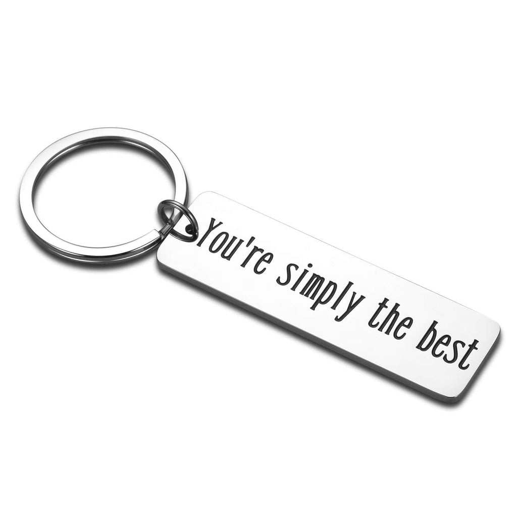 [Australia] - You’re Simply The Best Keychain Anniversary Wedding Gifts for Women Men Birthday Valentines Day Keyring for Best Friend Schitts C Fans Couple Gifts for Boyfriend Girlfriend Husband Wife Christmas 