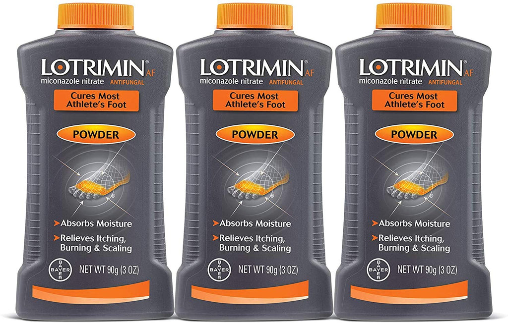 [Australia] - Lotrimin AF Athlete's Foot Antifungal Powder, Miconazole Nitrate 2% Treatment, Clinically Proven Effective Antifungal Treatment of Most AF, Jock Itch and Ringworm, 3 Ounces Bottle (Pack of 3) 