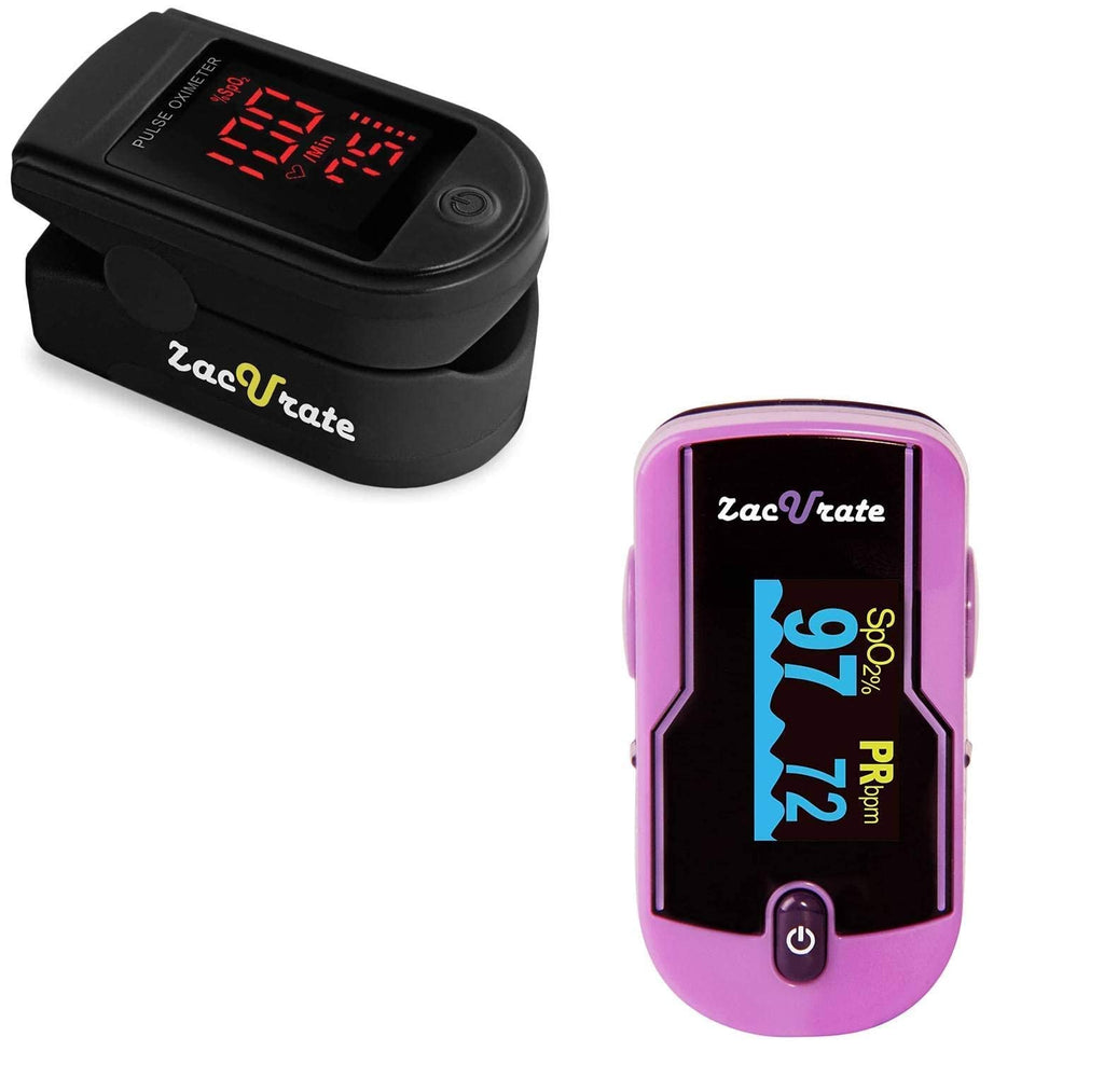 [Australia] - Zacurate Pro Series 500DL Fingertip Pulse Oximeter and 500E Premium Pulse Oximeter Fingertip Bundle 