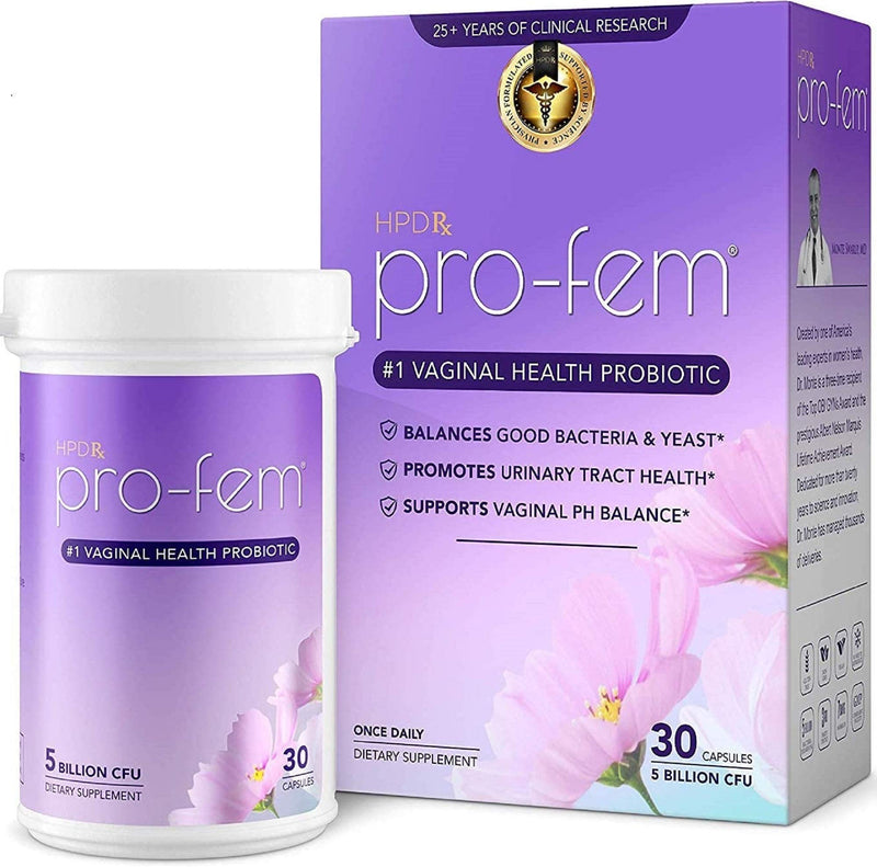 [Australia] - HPD Rx Pro-Fem #1 Vaginal Health Probiotic | Vaginal Probiotics | Clinically Proven to Promote Yeast & PH Balance, Urinary Tract Health | Feminine Probiotics | Works in 7 Days | 30 Capsules | 1 Pack 30 Count (Pack of 1) 