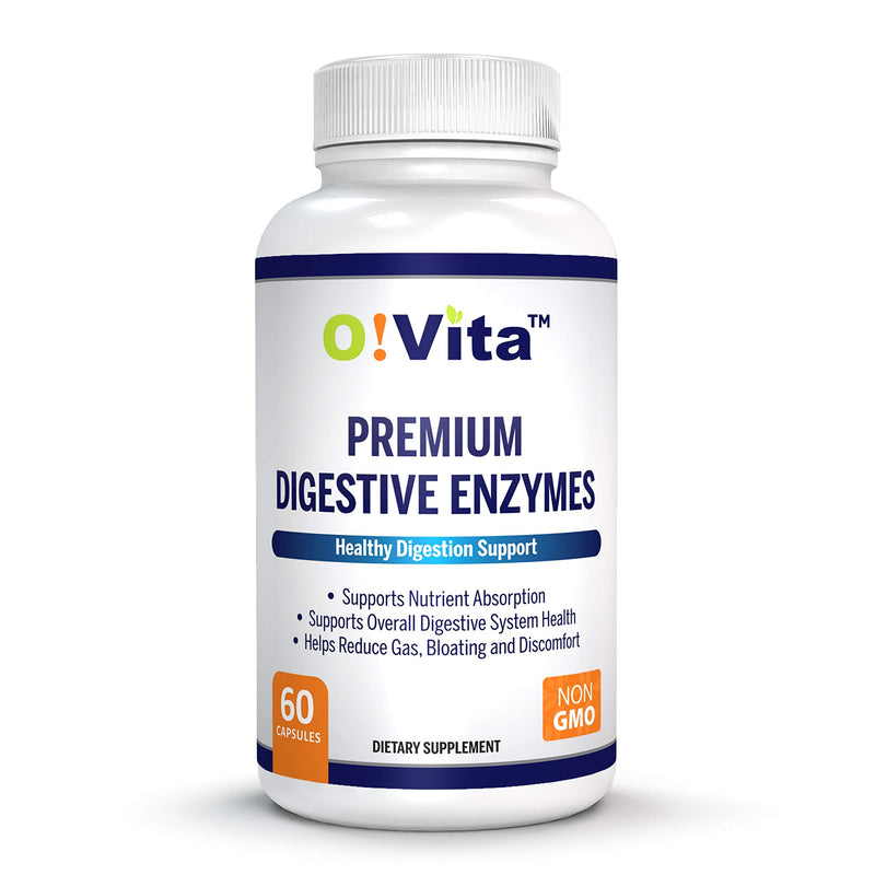 [Australia] - O!VITA Premium Digestive Enzymes with Plant-Based enzymes, Supports Better Digestion, Better Nutrient Absorption (60 Non-GMO Vegetable Capsules) 