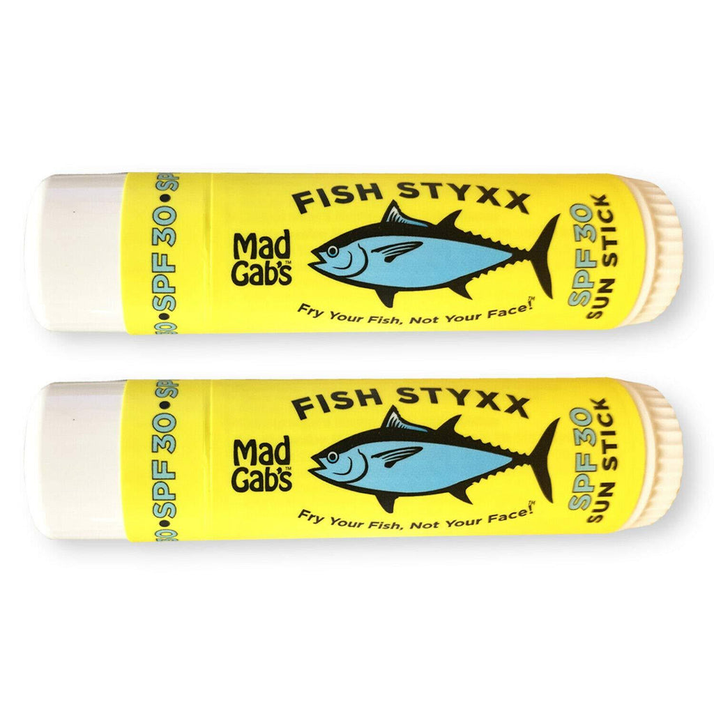 [Australia] - Mad Gab's Fish Styxx Broad Spectrum SPF 30 Sunscreen Stick For the Family, Adults, Babies, Kids or Sensitive Skin - 2 Pack 0.6 oz. 