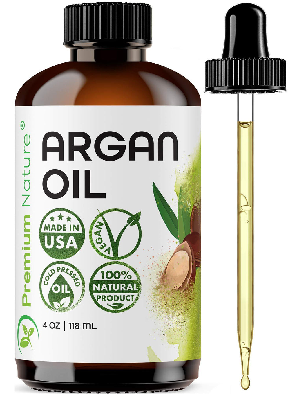 [Australia] - Argan Oil Organic, Virgin, 100% Pure, Cold Pressed Argon Oil Serum For Hair Stimulate Growth for Dry and Damaged Hair. Argan Oil for Skin Body Moisturizer. Nails Protector 4 oz 