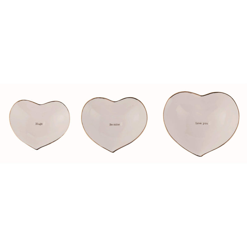 [Australia] - Transpac A0676 Valentine Heart Trinket Dishes, Set of 3, Dolomite 