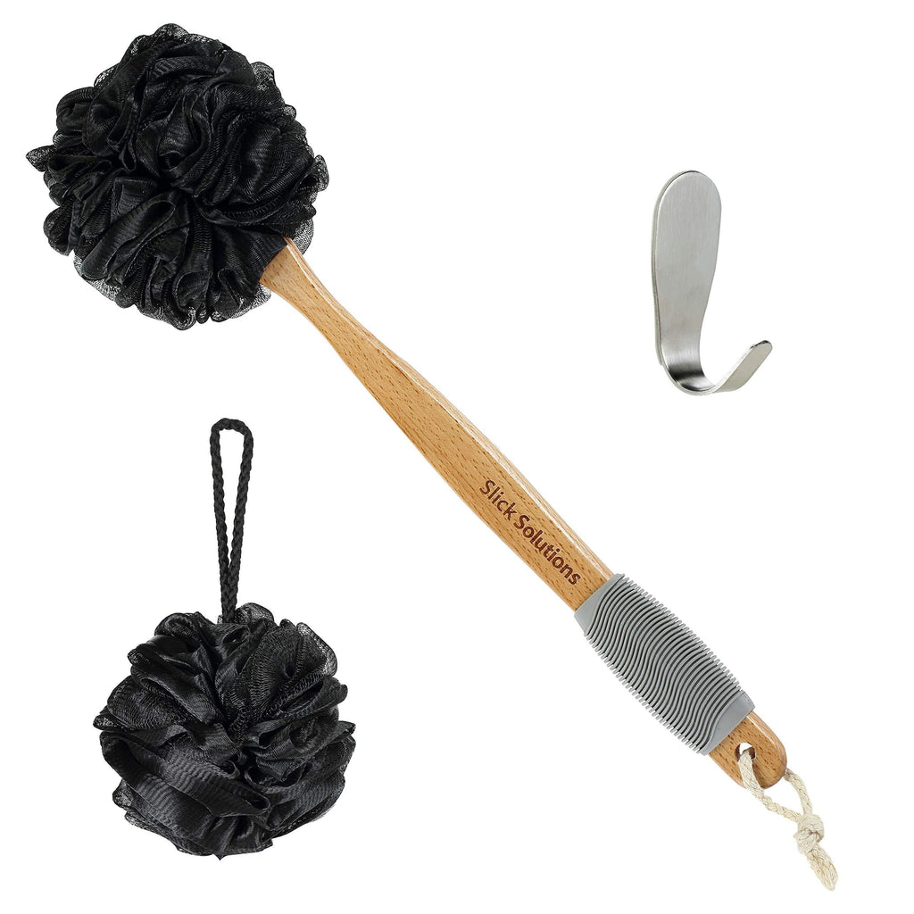 [Australia] - Slick- Loofah with Handle, Loofah Back Scrubber, Back Loofah, Loofah Brush with Long Handle, Loofah on A Stick, Shower Loofah with Handle, Shower Supplies, Loofah Scrubber, Loofah Back Scrubber 