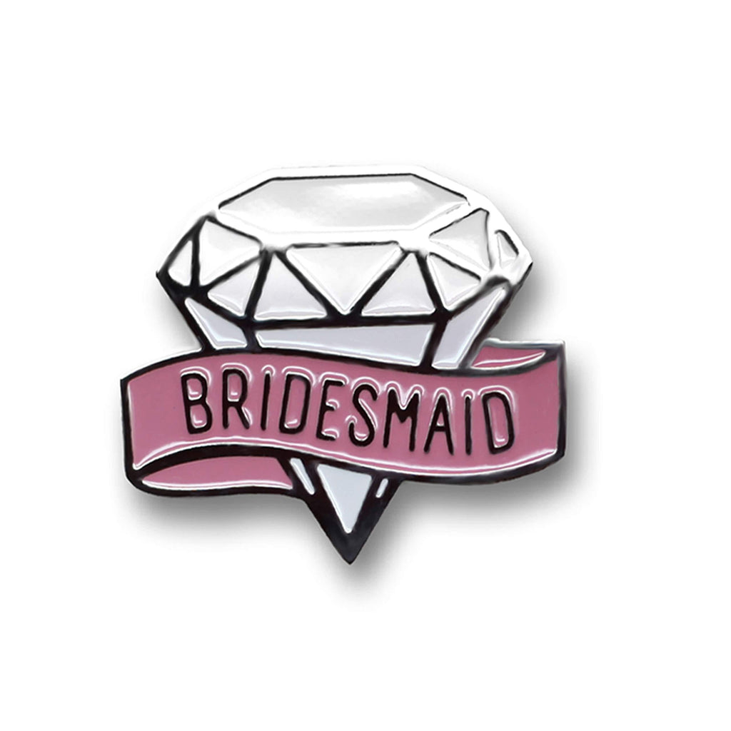 [Australia] - TOROS STORE Bridesmaid Gift Enamel Pins Diamond Shaped Silver "bridesmaid" set of 1 