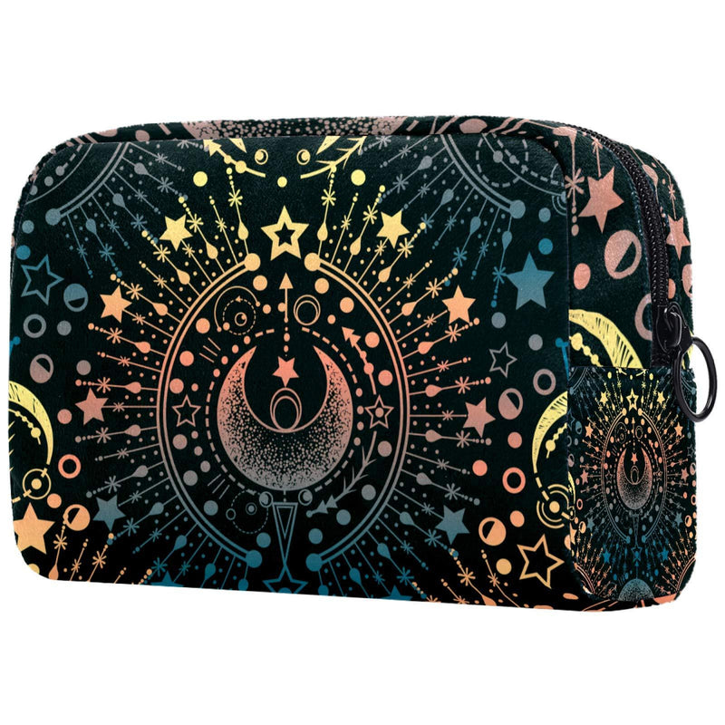 [Australia] - Alchemy Magical Astrology Makeup Bags Portable Travel Cosmetic Bag Waterproof Organizer Multifunction Case with Zipper Toiletry Bags for Women Multi-colored 5 