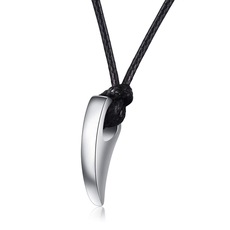 [Australia] - BEILIN 925 Sterling Silver Cremation Jewelry for Ashes Spear Wolf Teeth Urn Necklace for Men 