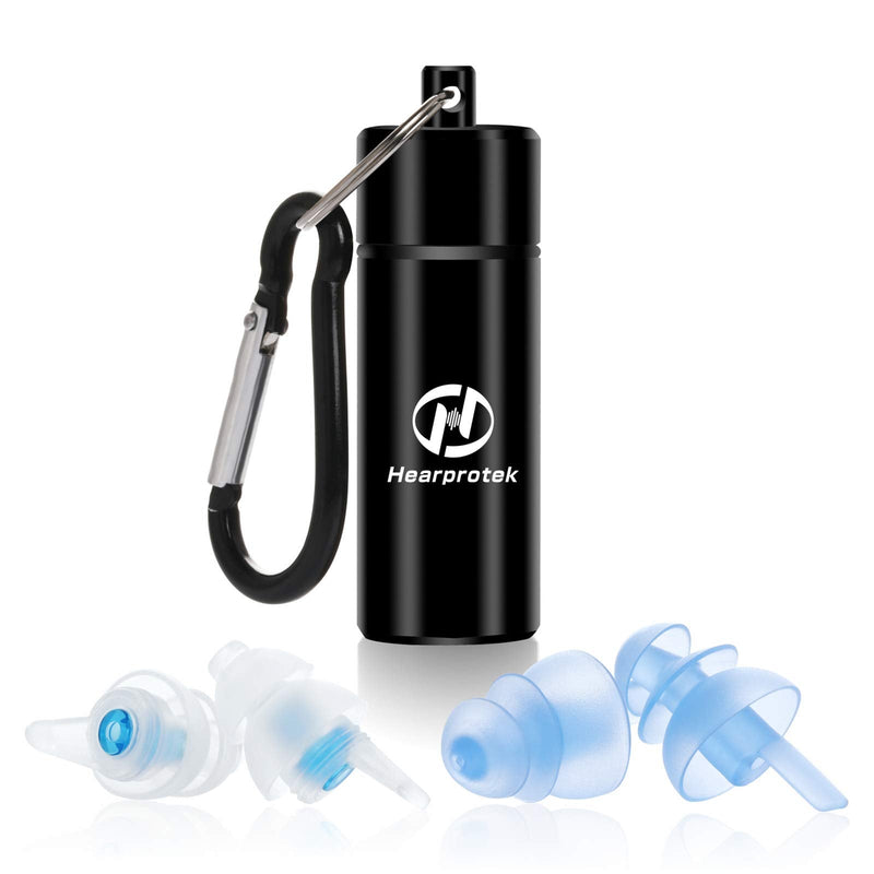 [Australia] - Sleeping Ear Plugs, Hearprotek 2 Pairs Ear Plugs (32db & 30db) Ultra Soft Noise Reduction and Hearing Protection earplugs for Side Sleepers, snoring, Travel, Working, Study, Safety Blue 