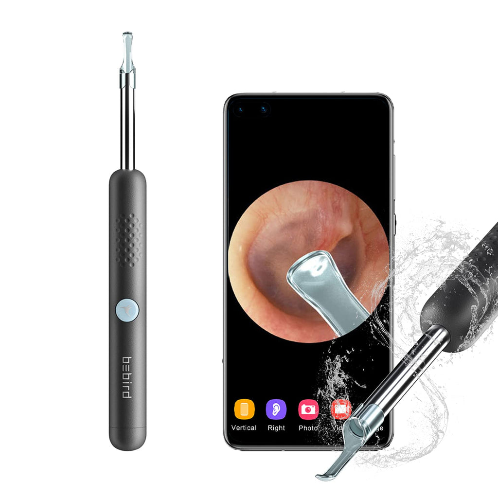 [Australia] - Ear Wax Removal Tool Ear Cleaner Upgrade Camera with 1080P FHD/ 6 LED Lights,Wireless Ear Otoscope for iPhone/IPad/Android Phone,Bebird Premium Ear Cleaner Kits R1 for Kids, Adults & Pets,Black 