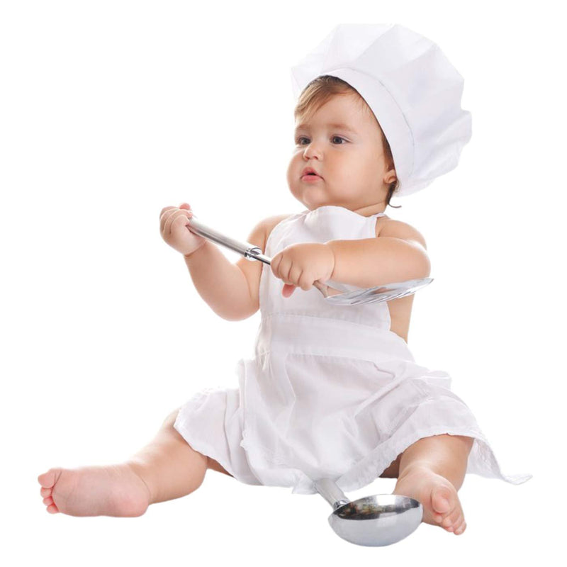 [Australia] - Newborn Baby Girl Photography Prop Baby Girl Chef Outfits Chef hat Apron Set Infant Baby Girl chef costume For 0-6 months 