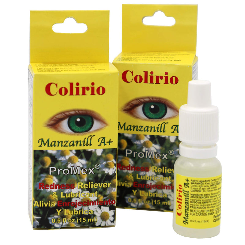 [Australia] - Colirio Manzanill A+ Eye Lubricant, Redness and Dryness Relief, 2-Pack of 0.5 FL Oz, Bottles. 