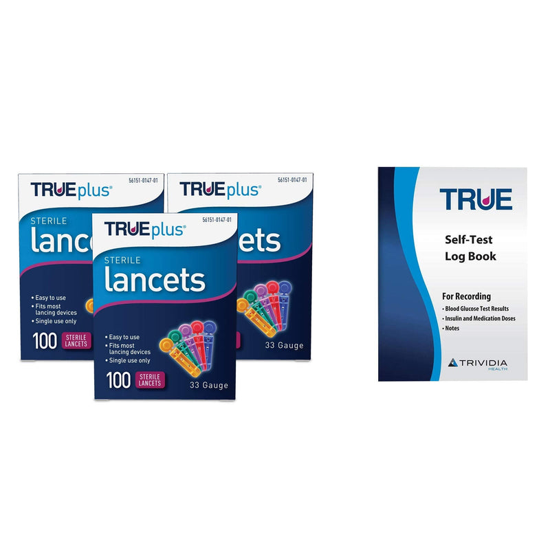 [Australia] - 3 x 100ct 33g TRUEplus® Lancets + TRUEplus® Log Book 