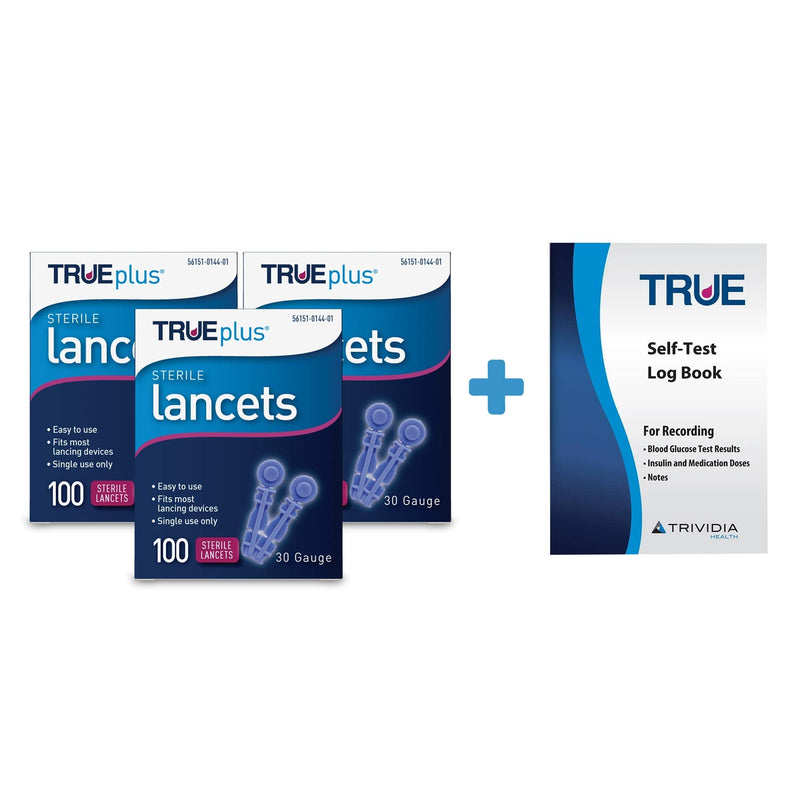 [Australia] - 3 x 100ct 30g TRUEplus® Lancets + TRUEplus® Log Book 