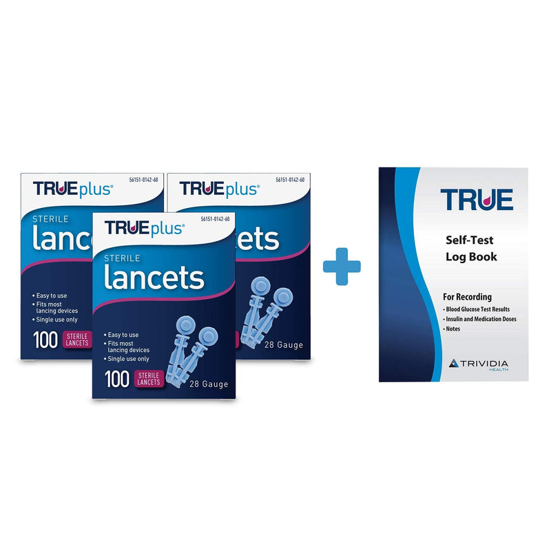 [Australia] - 3 x 100ct 28g TRUEplus® Lancets + TRUEplus® Log Book 