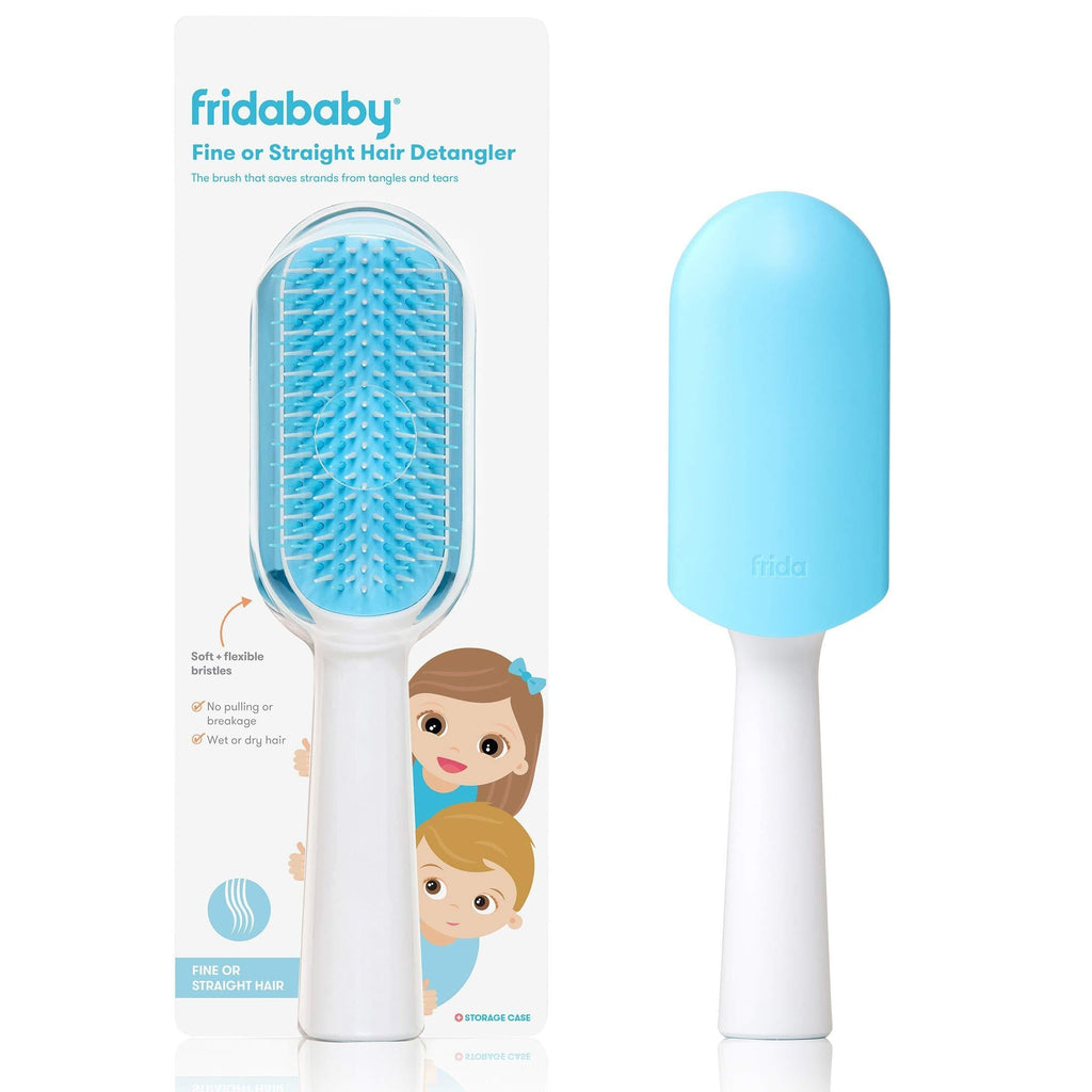 [Australia] - FridaBaby Fine or Straight Hair Detangling Kids Brush, Detangles Knots Without Tears or Breakage, Comb Teeth and Bristle Design For Fine or Straight Hair 
