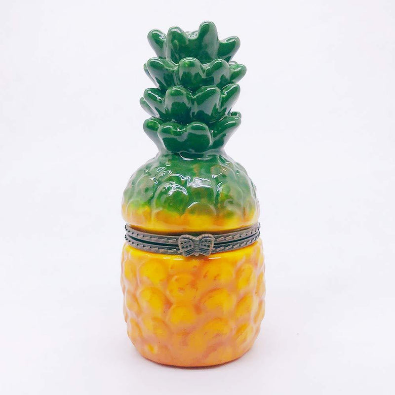 [Australia] - Gishima Hand Painted Pineapple Figurines Hinged Trinket Boxes Collectible Jewelry Box for Home decor and Gifts 