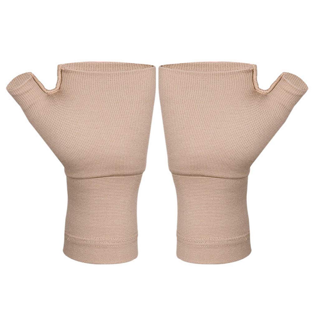 [Australia] - EXCEART 1 Pair Wrist Thumb Support Sleeve Arthritis Compression Gloves Fingerless Sports Wrist Brace for Arthritis Carpal Tunnel Therapy Wrist Pain Relief Heat Effect S 25X7X1cm 