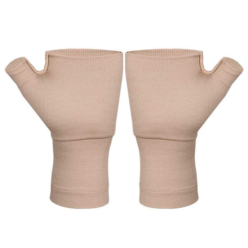 [Australia] - EXCEART 1 Pair Wrist Thumb Support Sleeve Arthritis Compression Gloves Fingerless Sports Wrist Brace for Arthritis Carpal Tunnel Therapy Wrist Pain Relief Heat Effect S 25X7X1cm 