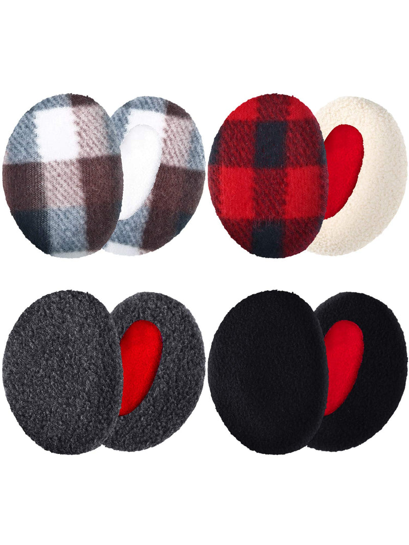 [Australia] - 4 Pairs Bandless Ear Muffs Fleece Ear Muffs Thick Winter Ear Covers Cold Weather Ear Warmer for Women As Pictures Shown 