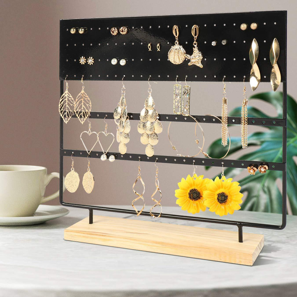 [Australia] - Suneed Earring Holder Organizer Jewelry Display Stands Earring Organizer Stand Jewelry Holder Organizer, Earring & Necklace Jewelry Towel Organizer Display Tree (3LayerPro-Black) 3layerpro-black 