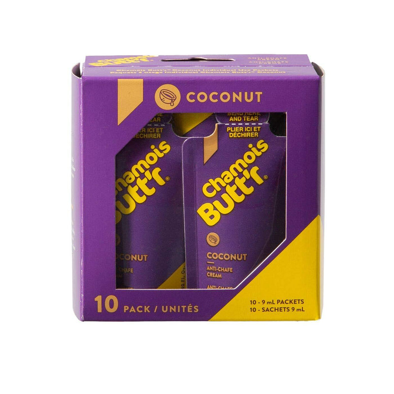 [Australia] - Chamois Butt'r Coconut Anti-Chafe Cream, 10-Pack of 9mL Packets 